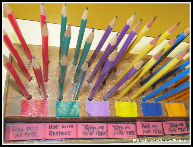 photo of: Art Room Pencils (via Art Room RoundUP from RainbowsWithinReach) 