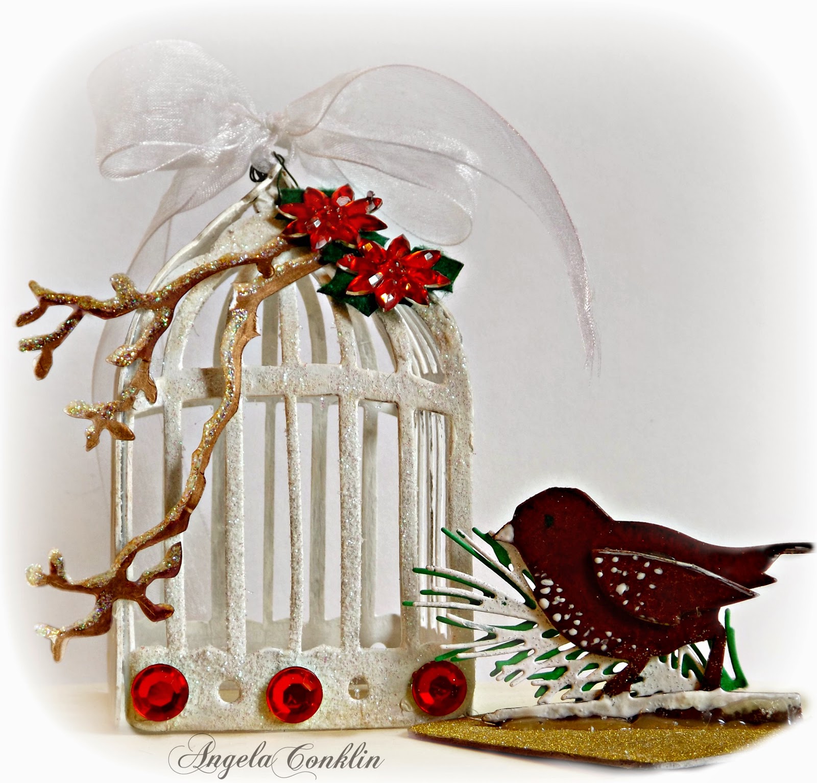 Heartedly Handcrafted 3D Bird Cage Ornament Using the Sizzix Caged Bird Die
