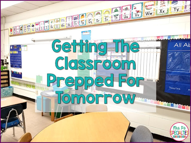 Do you ever look around and wonder how your classroom is going to be ready for the next day without having to stay for hours after school? Here are a couple ways that I get my classroom ready for the next day.