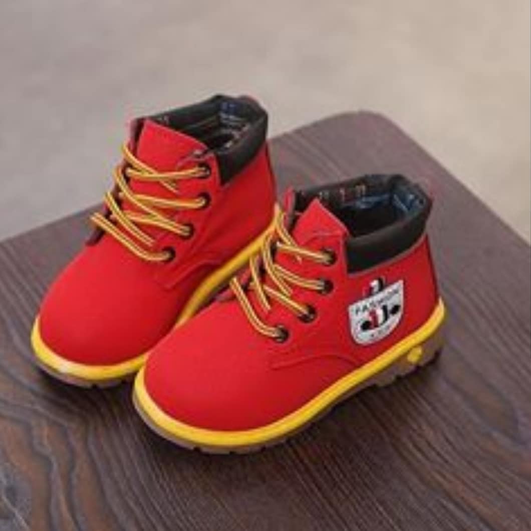 SEPATU ANAK BOOTS MERAH - GUDANG SEPATU ANAK IMPORT LED