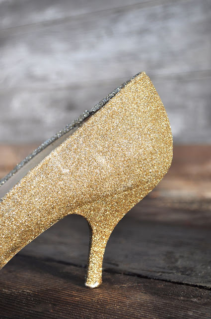 black and gold glitter shoes