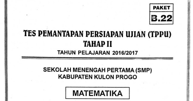 Soal Tppu Kulon Progo 2017 Tahap 2 Matematika Giri Widodo