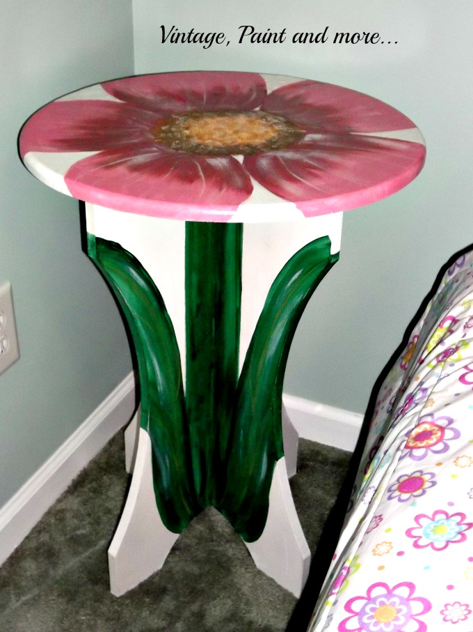 Vintage, Paint and more... painted whimsical flower table made from department store table