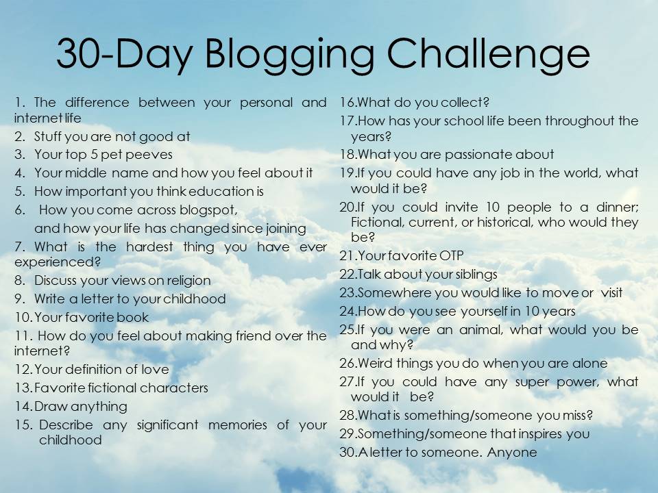 amortentia: 30-Day Blogging Challenge!