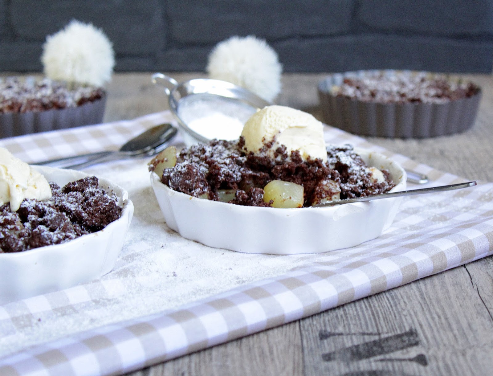 Rezepte mit Herz: Birnen Schoko Crumble