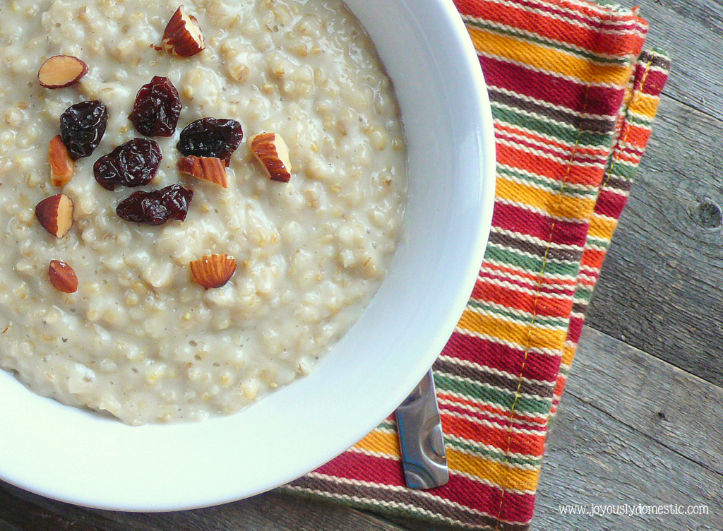 Joyously Domestic Slow Cooker Coconut Milk Overnight Oats