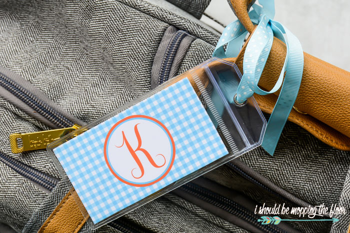 Gingham Luggage Tags