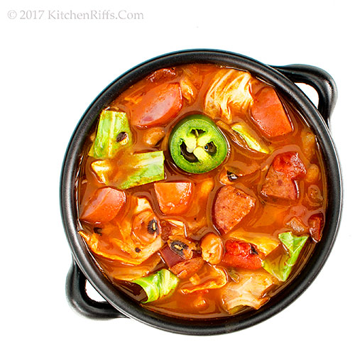 Cabbage Chili with Spicy Sausage