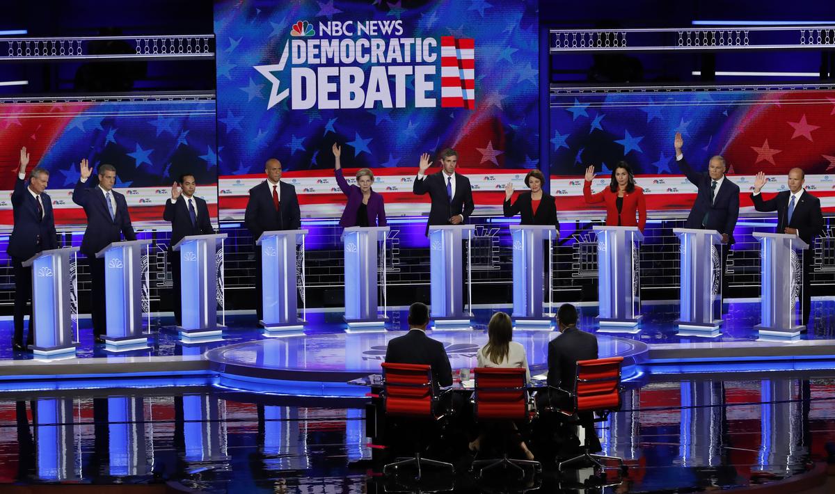 Democratic Party PRESIDENTIAL DEBATE: ELIZABETH WARREN FAVORED.