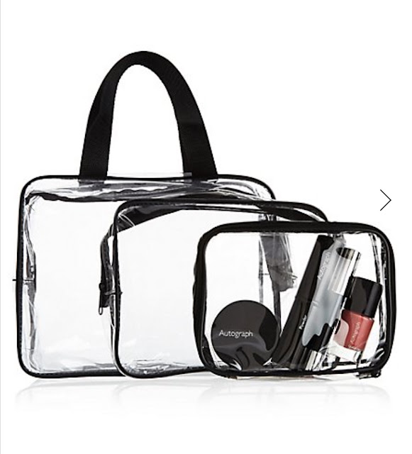marks and spencer 3 piece clear cosmetic bag set
