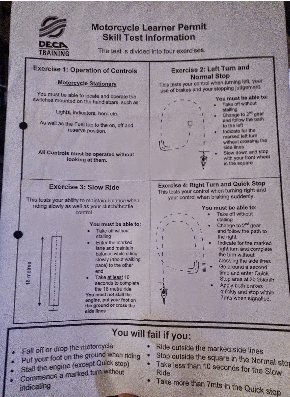 motorcycle skills course