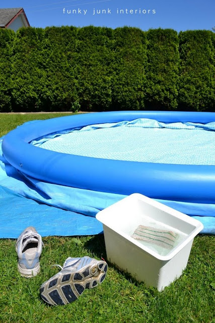 How to set up an inflatable pool. - Funky Junk Interiors