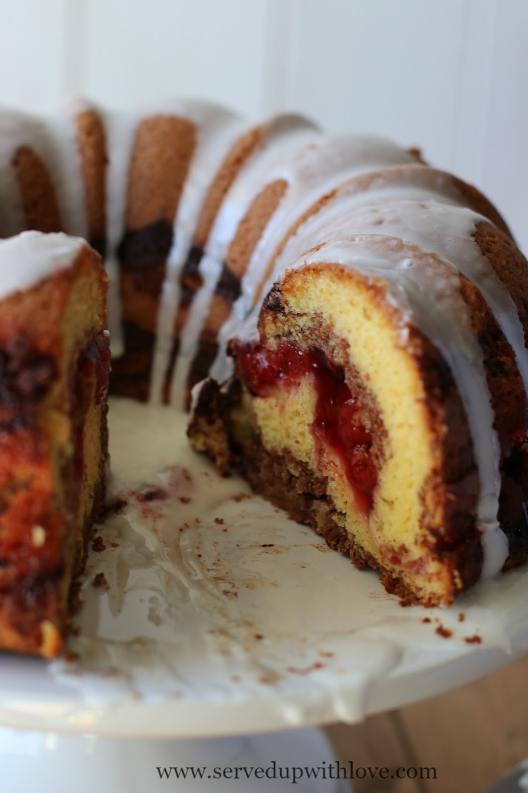 Easy Cherry Coffee Cake Served Up With Love