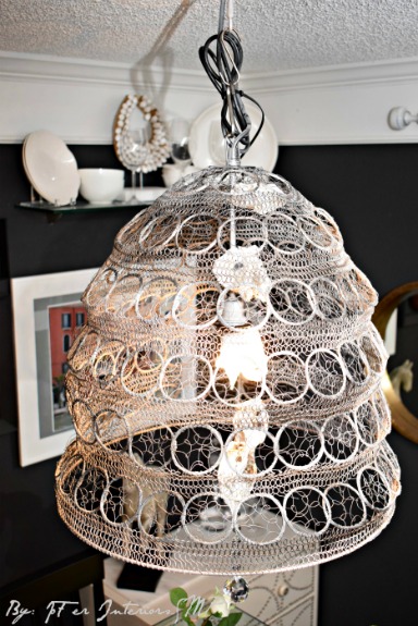 Vintage chandelier decorated with Crystals and Seasonal decor