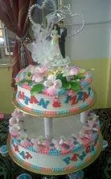 2tier Wedding Cake Buttercream + (32pcs cuppies FOC)