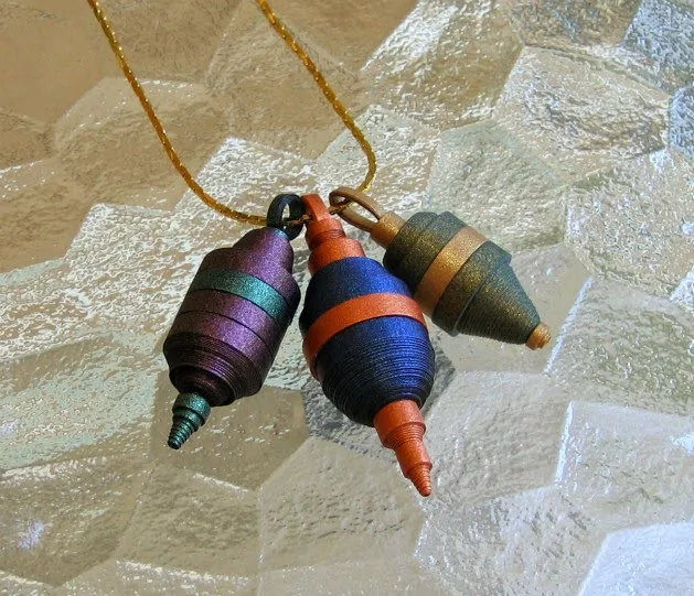 Rolled Paper Pendants - paper jewelry by Ann Martin
