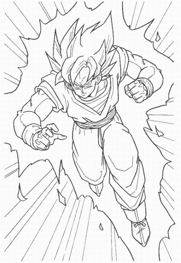 Desenho do Goku para colorir – Imagem e Molde para imprimir