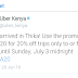 UBER finally arrives in Thika. 