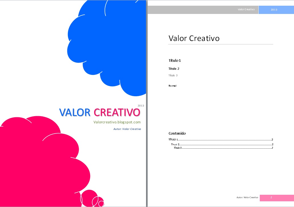 Valor Creativo Plantilla Word 2003 2007 Y 2010 Abril 2013