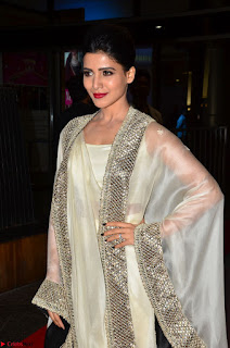 Samantha Ruth Prabhu cute in Lace Border Anarkali Dress with Koti at 64th Jio Filmfare Awards South ~  Exclusive 004