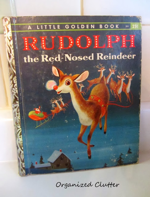 1958 Rudolph the Red Nosed Reindeer Golden Book www.organizedclutterqueen.blogspot.com