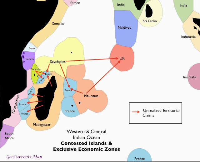 Western & Central IOR - Contested islands and EEZs