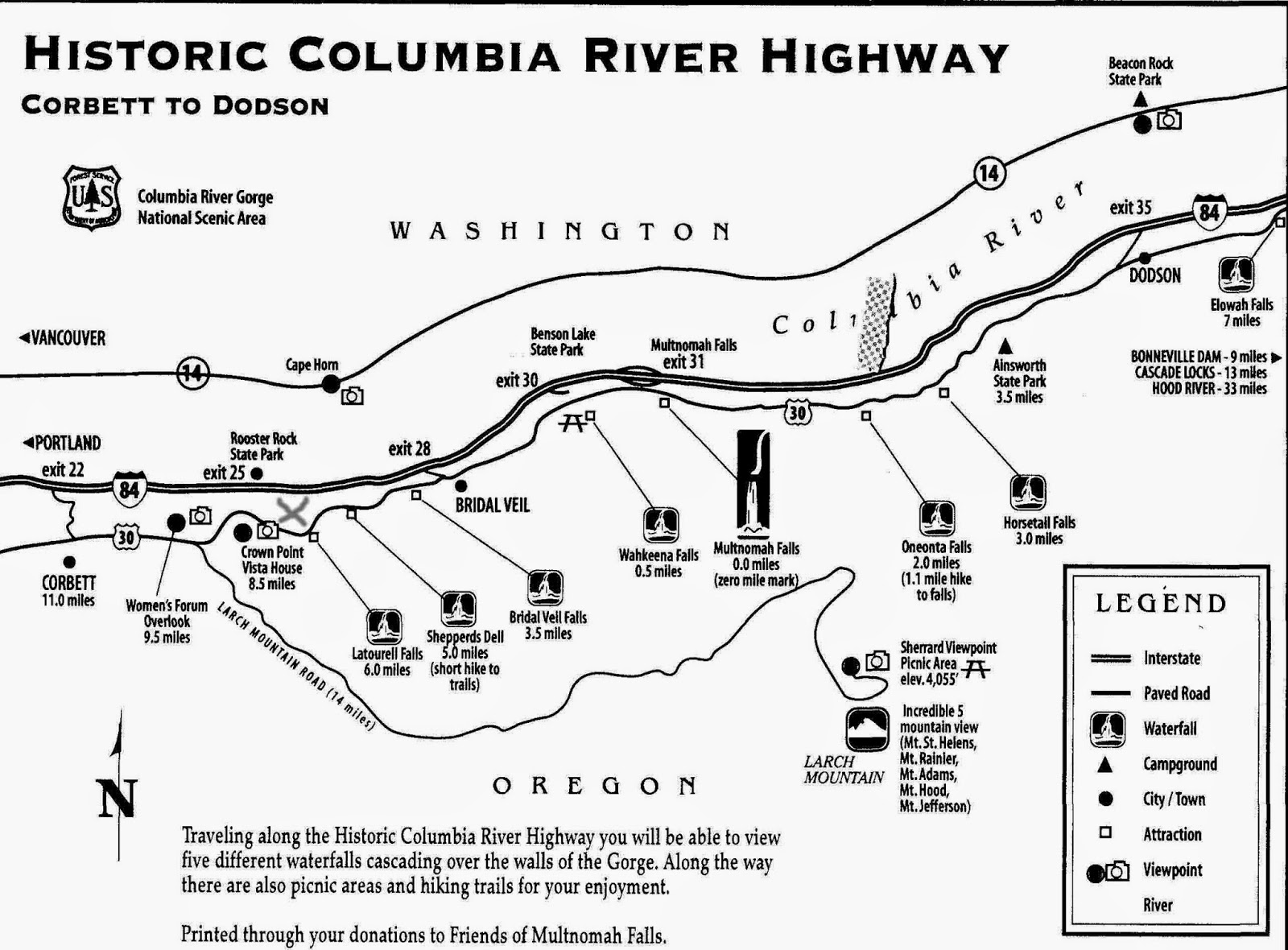 MostlyTempleton - Columbia River Gorge Map 