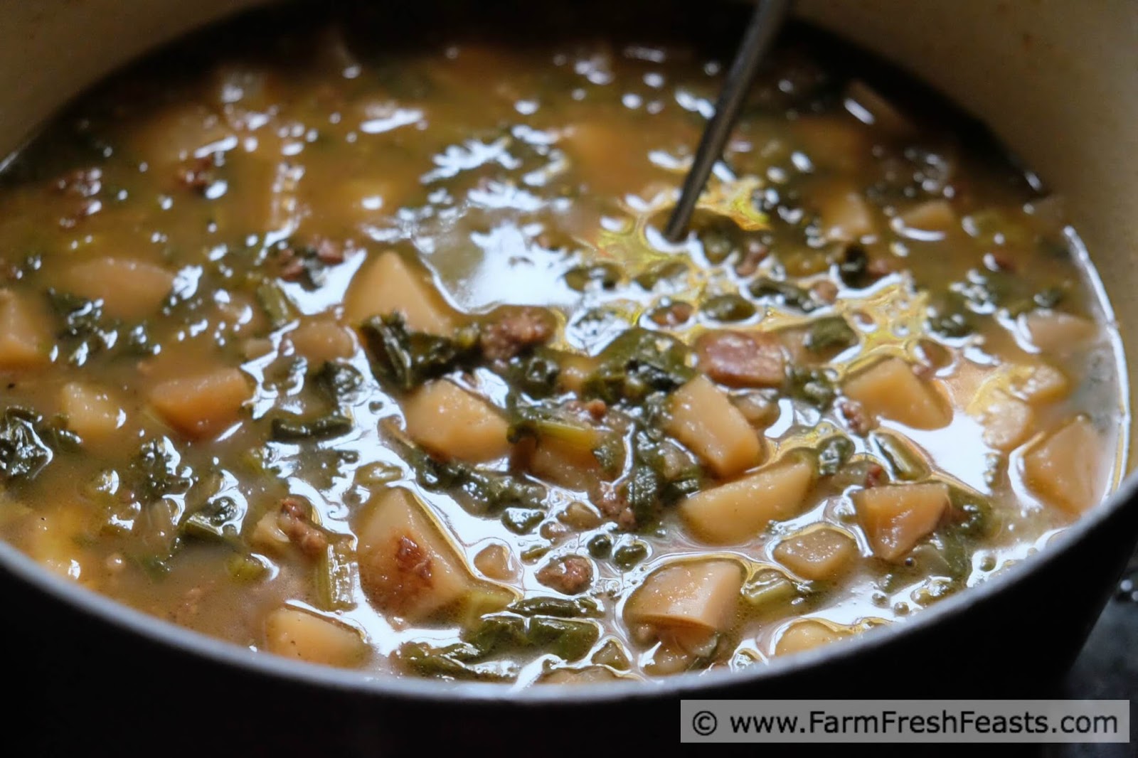 Farm Fresh Feasts Turnip, Potato, and Sausage Soup