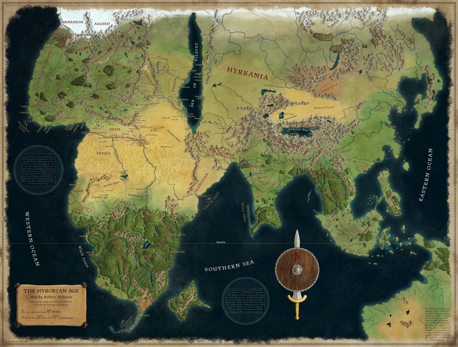 La Ira de Crom Magnífico mapa de la Era Hyboria.