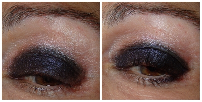 maquillaje de ojos ahumado negro