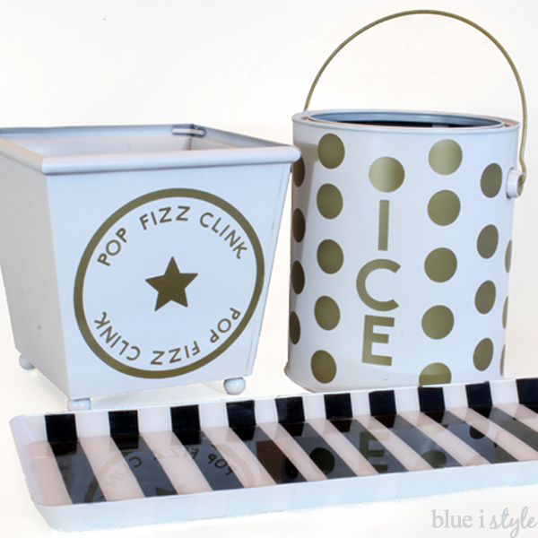 {five minute friday} Kate Spade Inspired Bar Cart Accessories Blue i