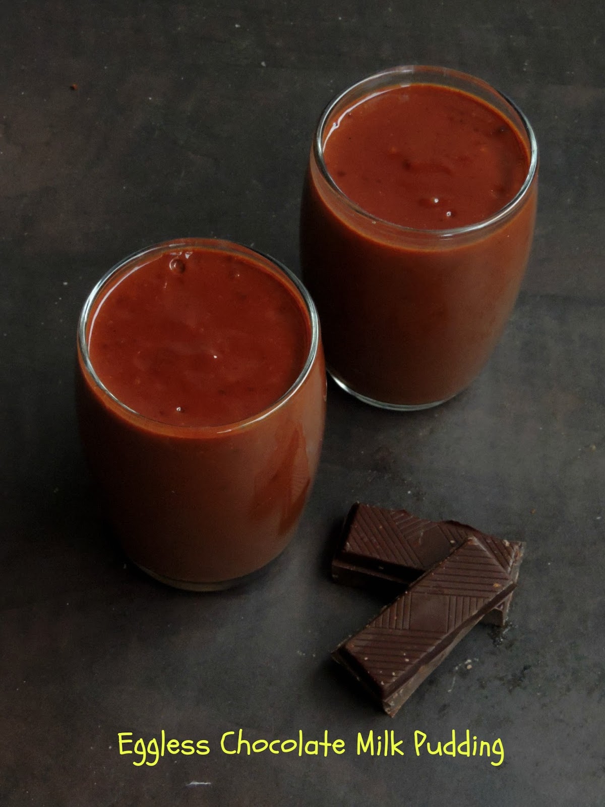 Eggless Chocolate Milk Pudding Cook N Click