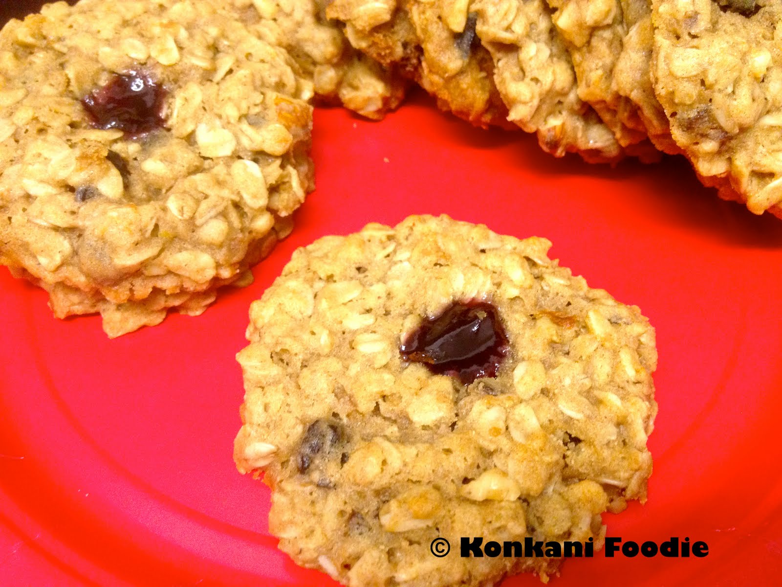Konkani Foodie Oatmeal Jam Filled Cookies