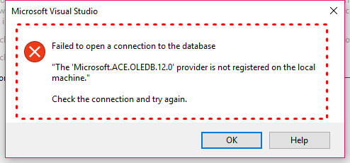 Status open failed. Microsoft.Ace.OLEDB.12.0 не зарегистрирован на локальном компьютере.