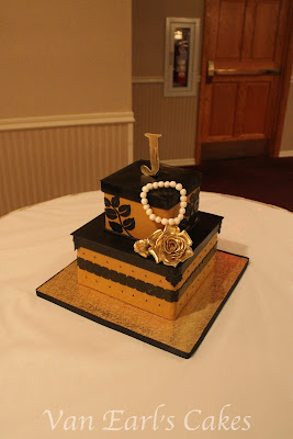 Van Earl's Cakes: 50th Gold and Black Birthday Cake Van Earl's Cakes: 50th Gold and Black Birthday Cake