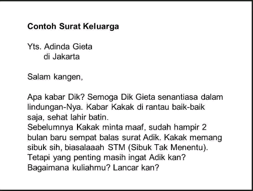 Contoh Surat Pribadi Dan Surat Dinas Pendek