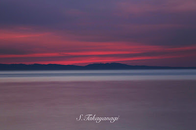 日本の風景　日本海　富山湾　夕日