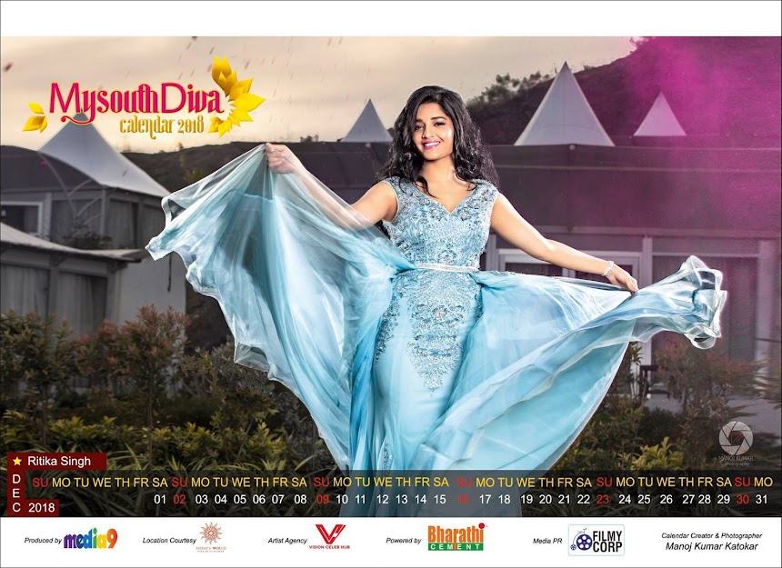 My South Diva Calendar 2018 - Ritika Singh