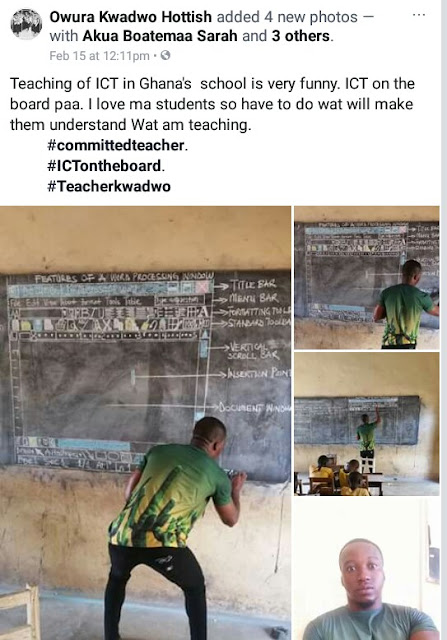 Remember the diligent Ghanaian teacher who drew MS Word software on blackboard for his student? Microsoft is set to equip him with resources!