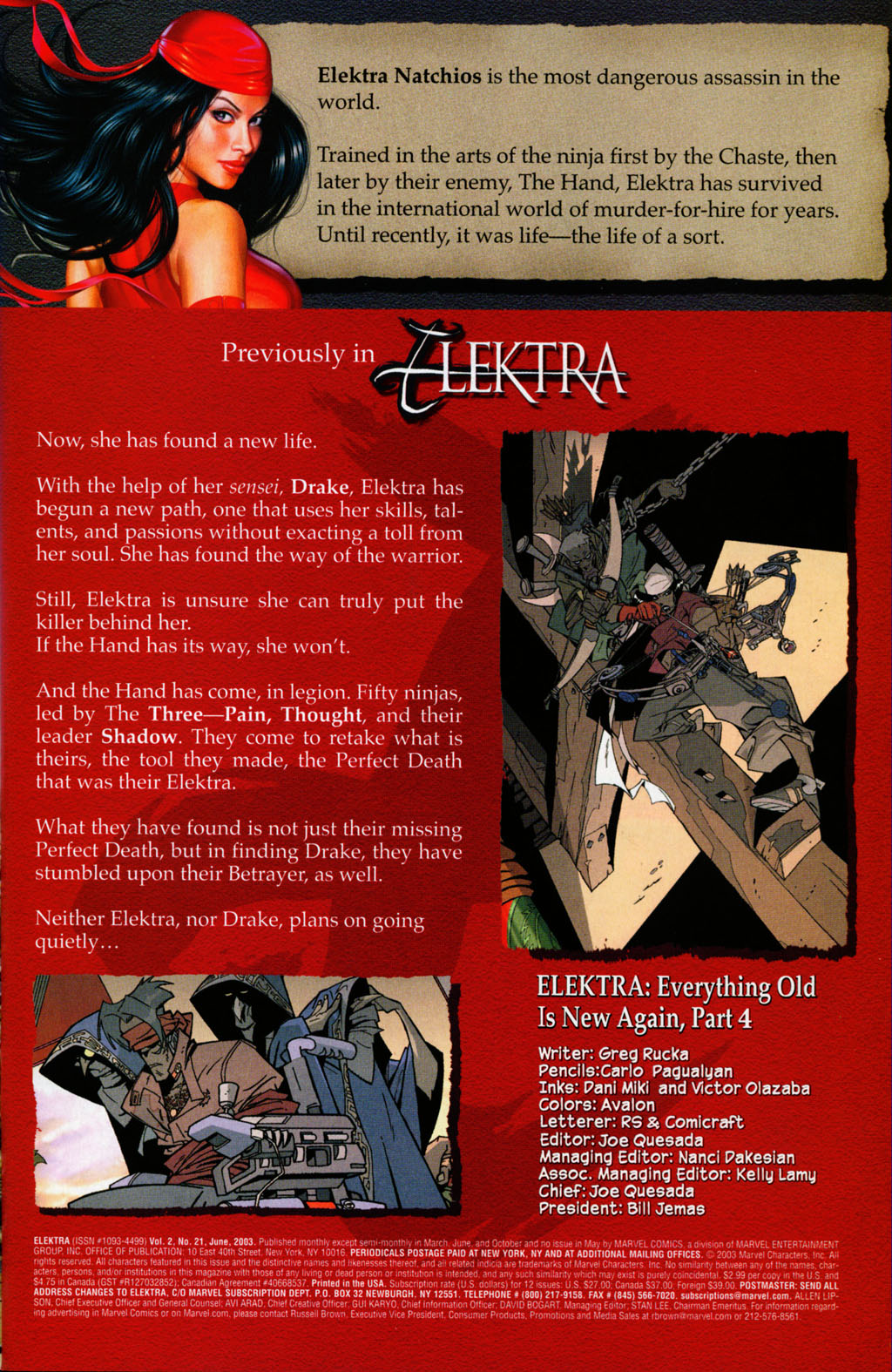 Read online Elektra (2001) comic -  Issue #21 - 2