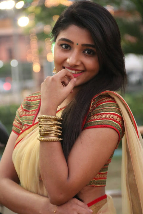 Adhiti Menon in transparent saree