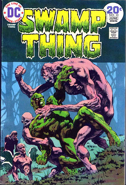 Swamp Thing v1 #10 1970s bronze age dc comic book cover art by Bernie Wrightson Swamp Thing v1 #10 1970s bronze age dc comic book cover art by Bernie Wrightson