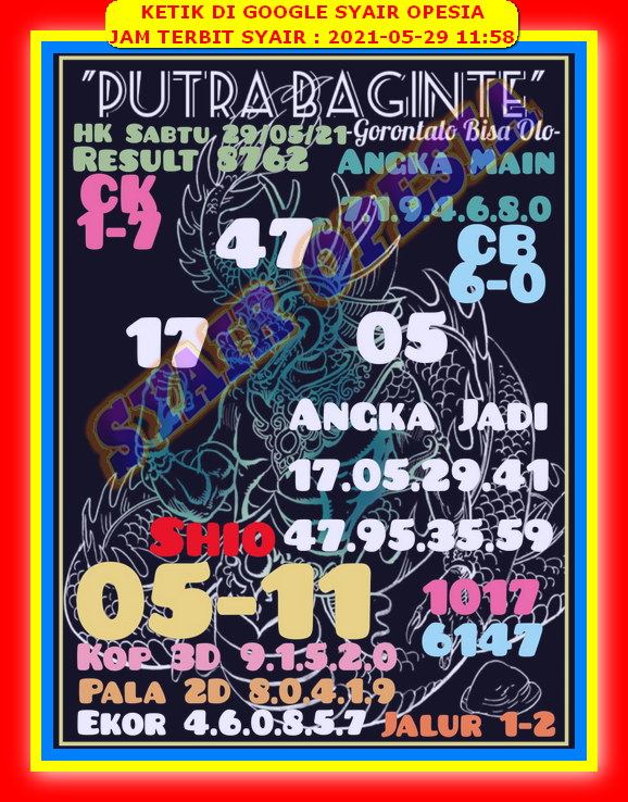 Forum Syair Hongkong Sabtu 29 Mei 2021 Royal Syair