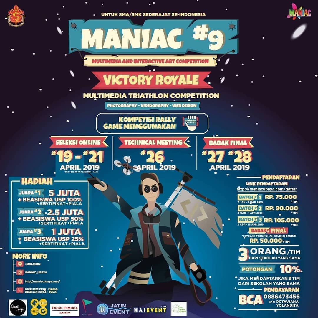 Event Multimedia & Interactive Art Maniac #9 2019 SMA Sederajat Event Multimedia & Interactive Art Maniac #9 2019 SMA Sederajat