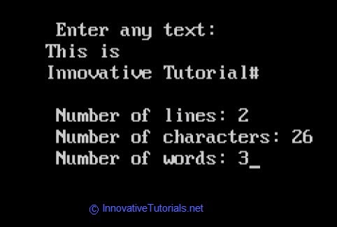 C PROGRAM TO COUNT CHARACTER, WORDS AND LINES | INNOVATIVE TUTORIALS
