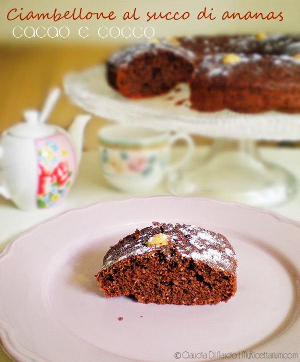 ciambellone al succo di ananas, cacao e cocco