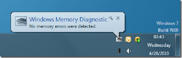no memory error were detected