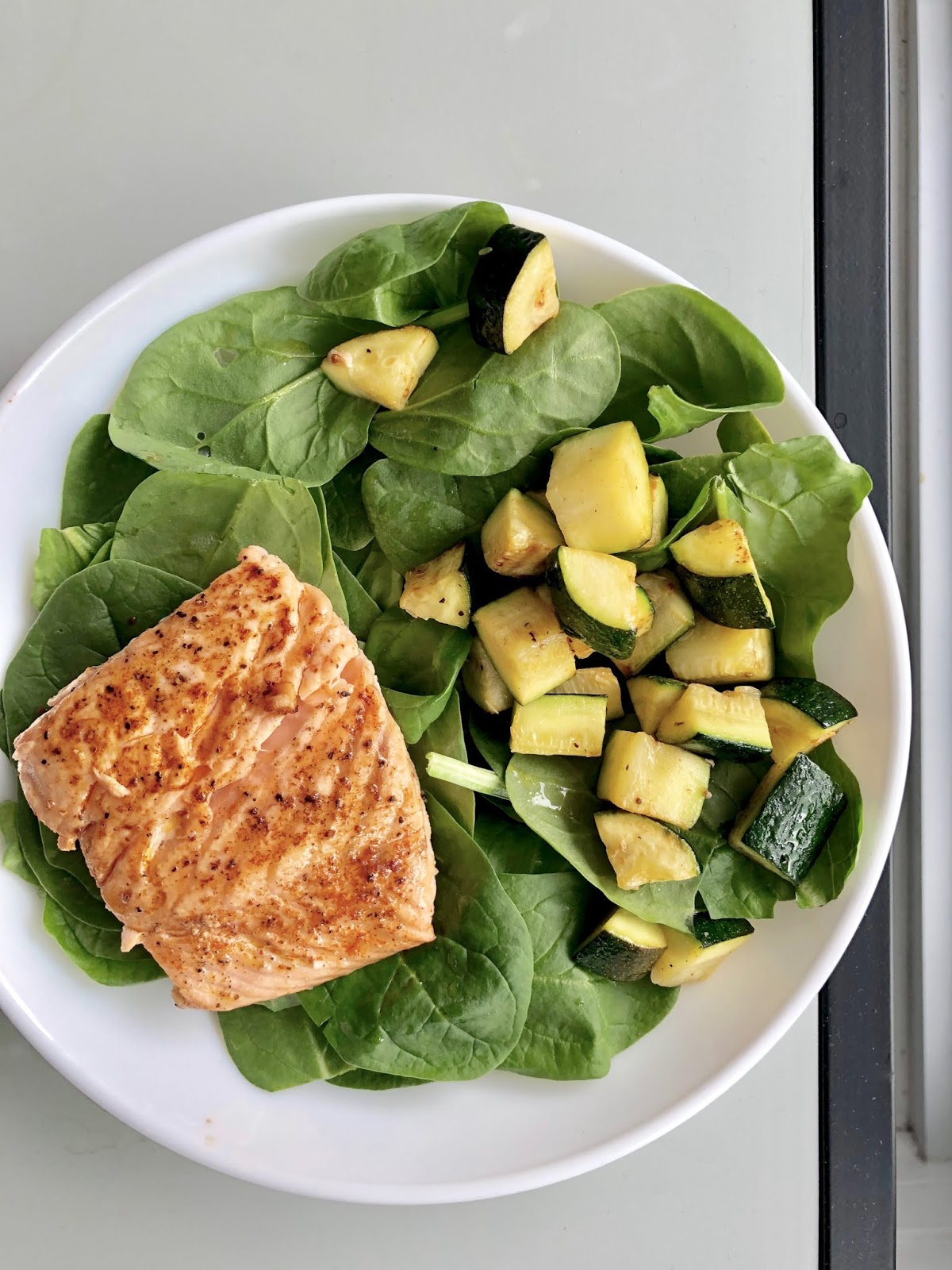 The Only Keto Salad You Need Salmon Zucchini Spinach Salad Sincerely