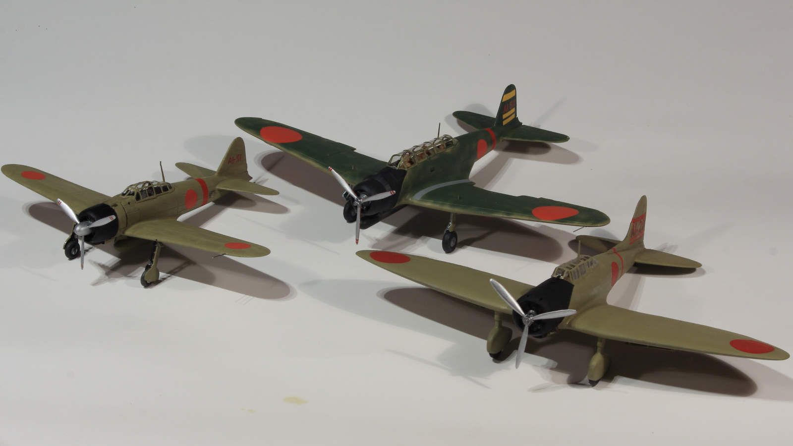 wade's military models Airfix Akagi Pearl Harbor Trio Zeke, Val and Kate