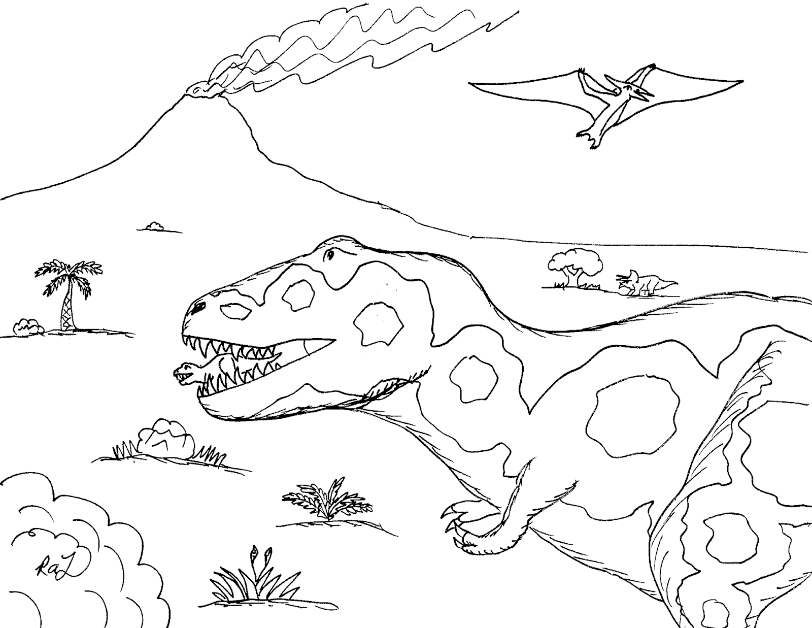 Robin's Great Coloring Pages: Tyrannosaurus rex Mothers for Mother's Day